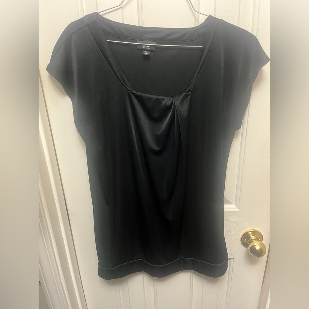 Chico's Black Drape Front Blouse
